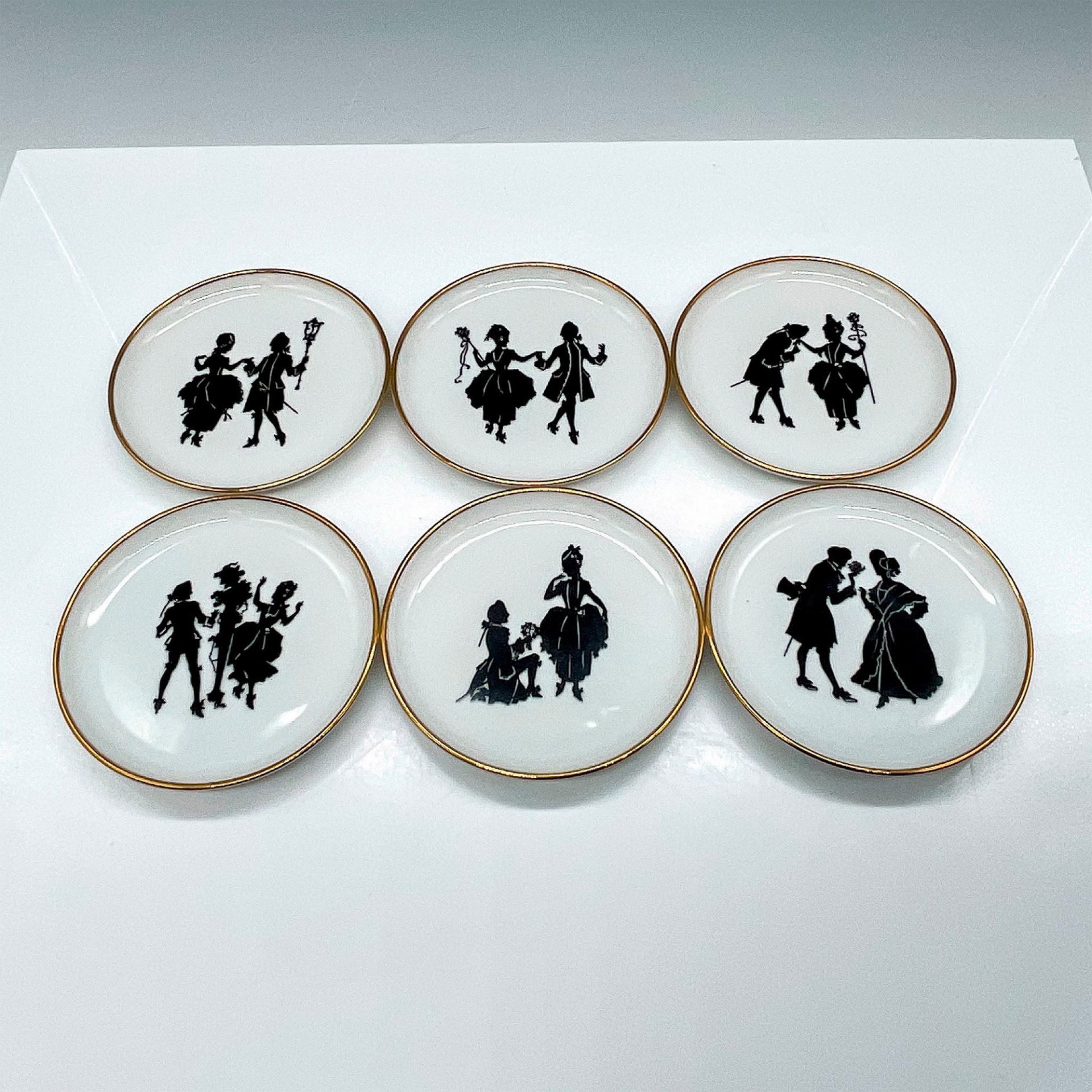 6pc AK Kaiser Porcelain, Silhouette Coasters