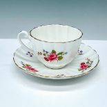 Shelley China Teacup and Saucer Set Pink Roses w/Flowers