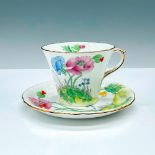 Shelley China Teacup and Saucer Set, Poppies
