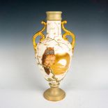 Antique Royal Bonn Franz Anton Mehlem Porcelain Owl Vase