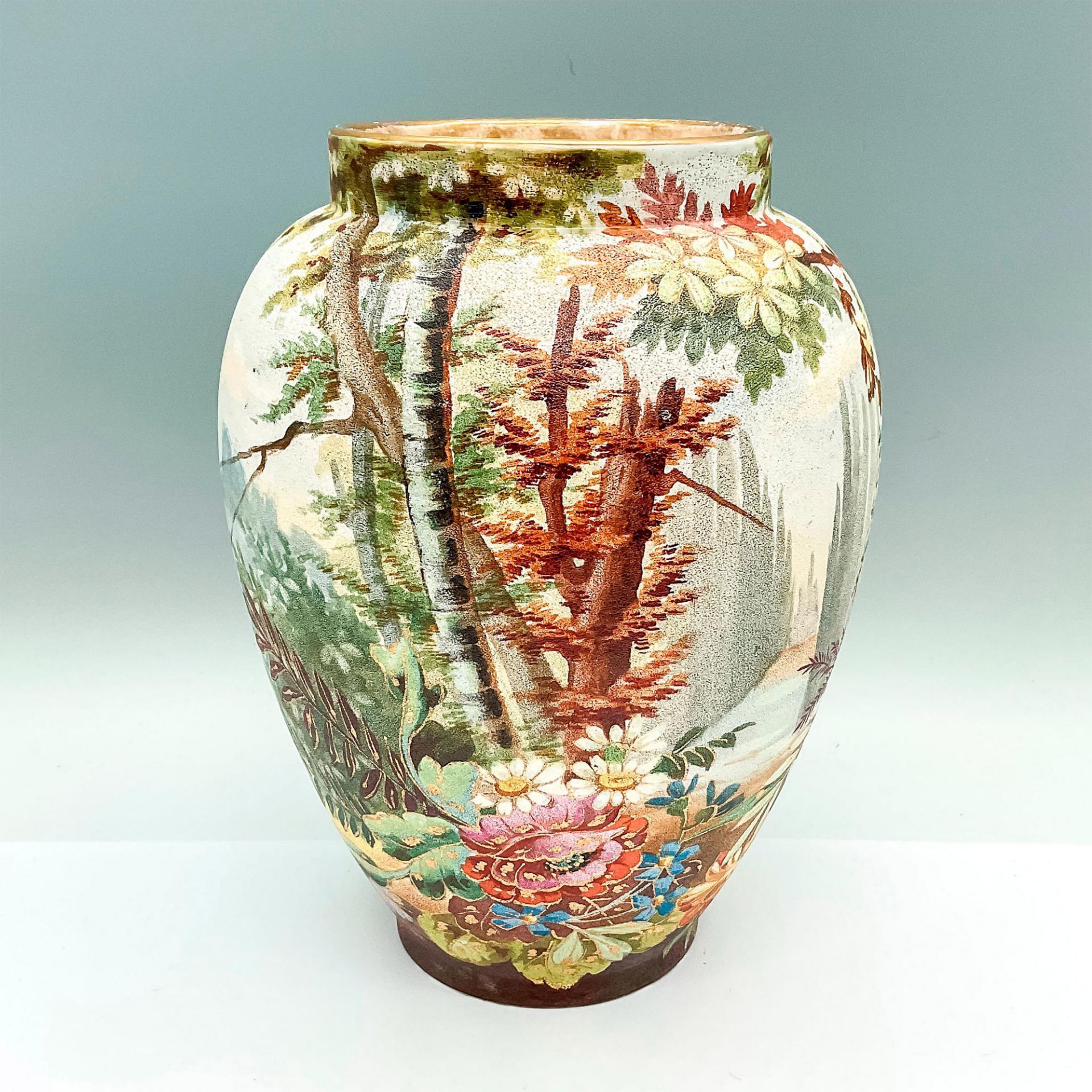 Antique Royal Bonn Franz Anton Mehlem Landscape Vase - Image 3 of 4