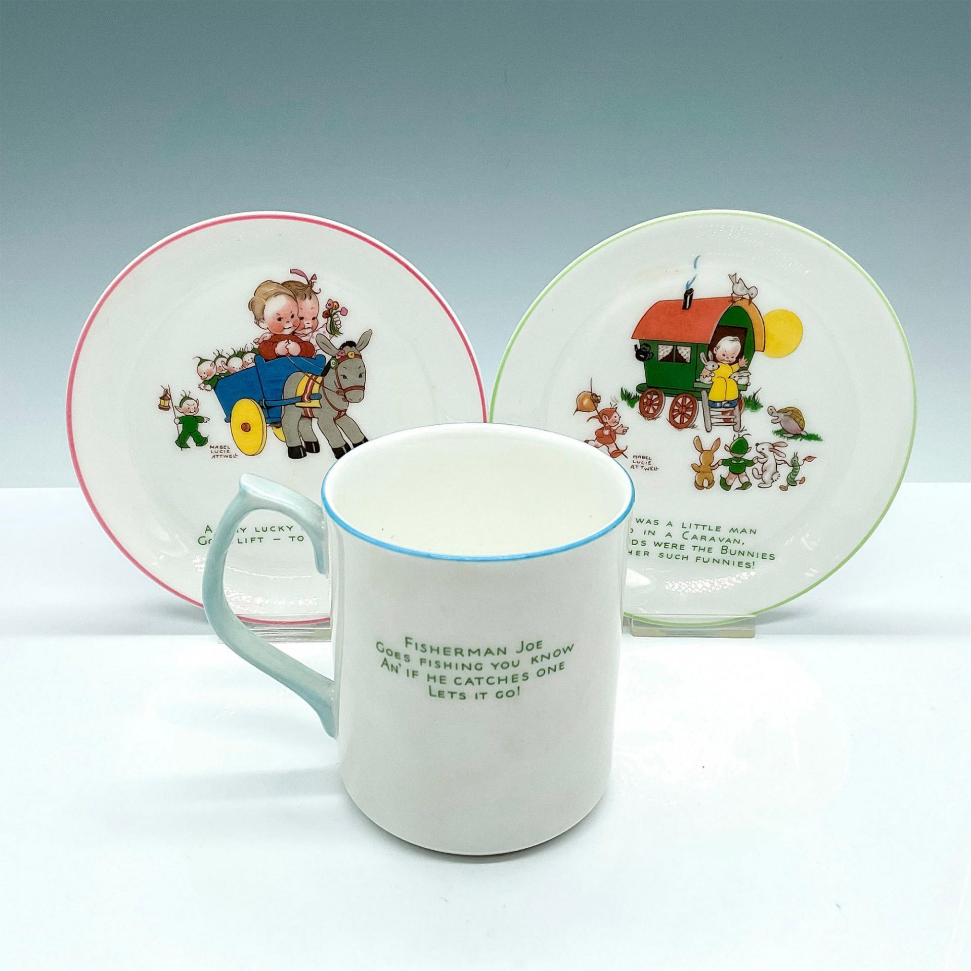 3pc Oakleigh Ceramics Children's Plates and Mug - Bild 2 aus 3
