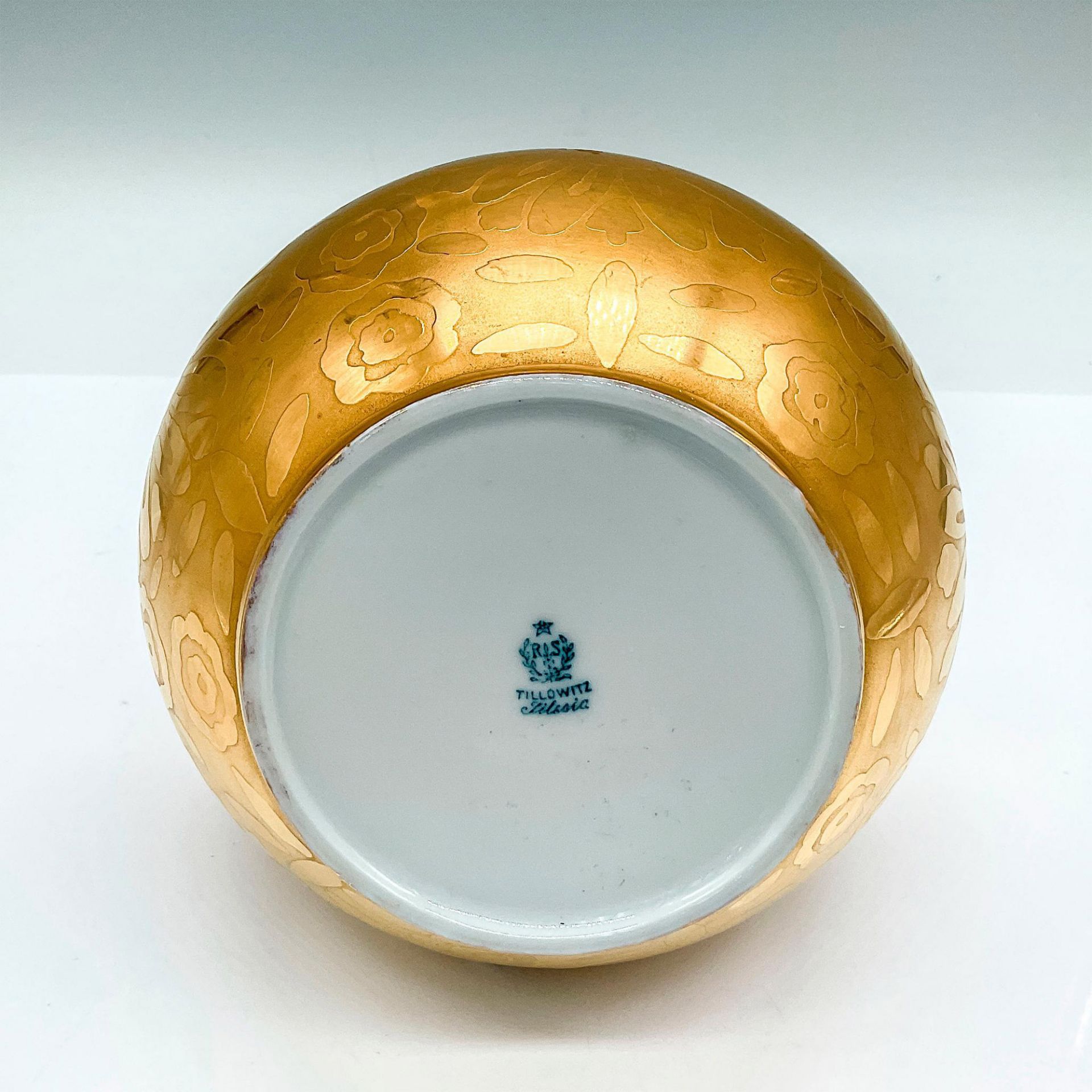 R.S. Tillowitz Porcelain Etched Gilded Vase - Bild 3 aus 3