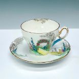 Shelley China Teacup and Saucer Set, Archway of Roses