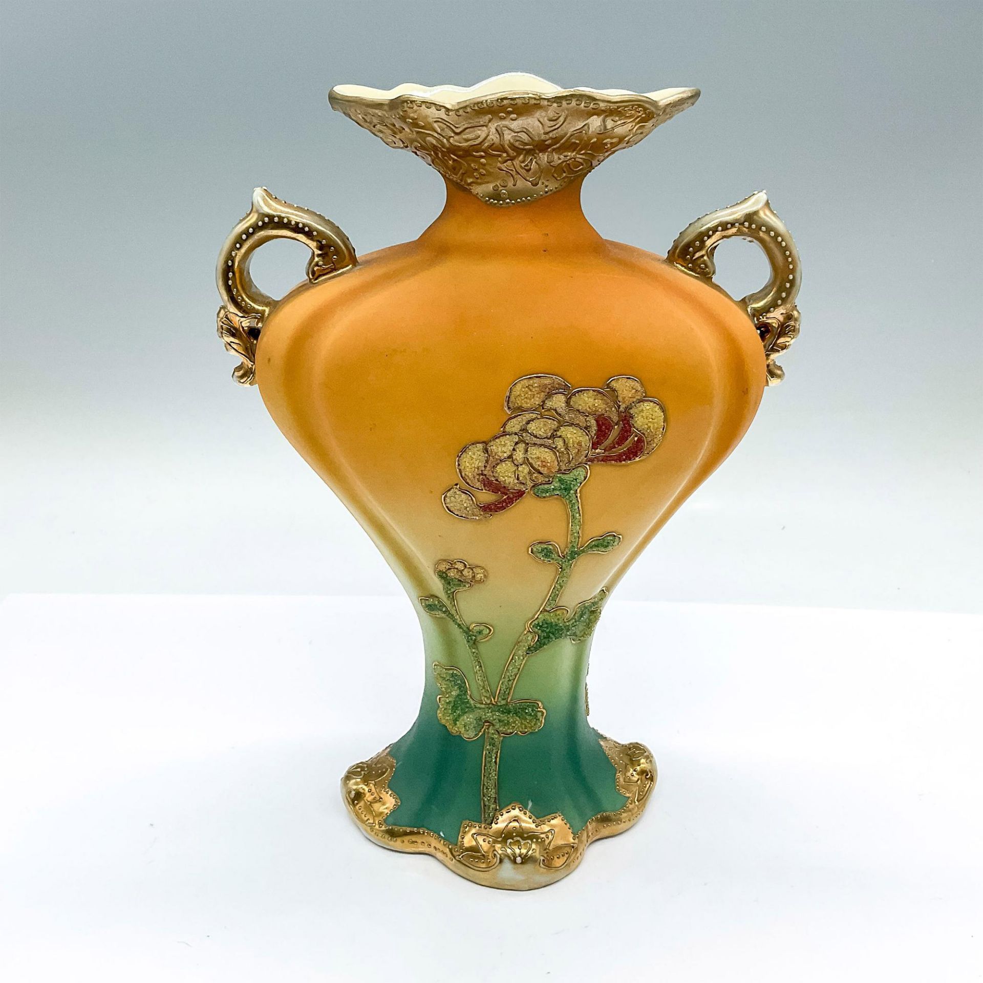 Antique A.A. Vantine & Company Coralene Gilded Vase - Image 2 of 3