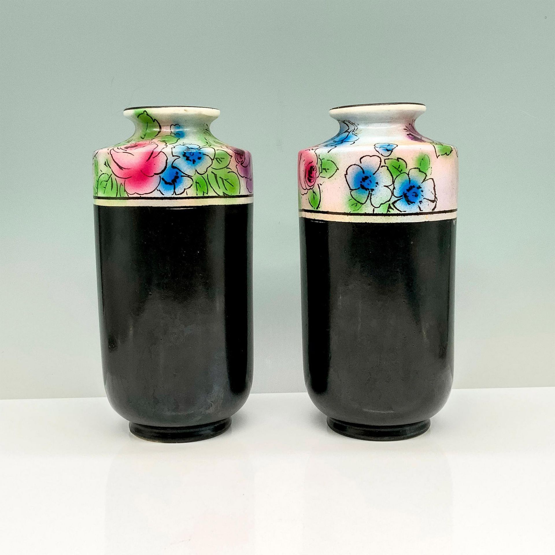 Pair of Shelley Floral Vases, Rosata 8316