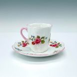 Shelley Bone China Teacup & Saucer, Rose & Red Daisy