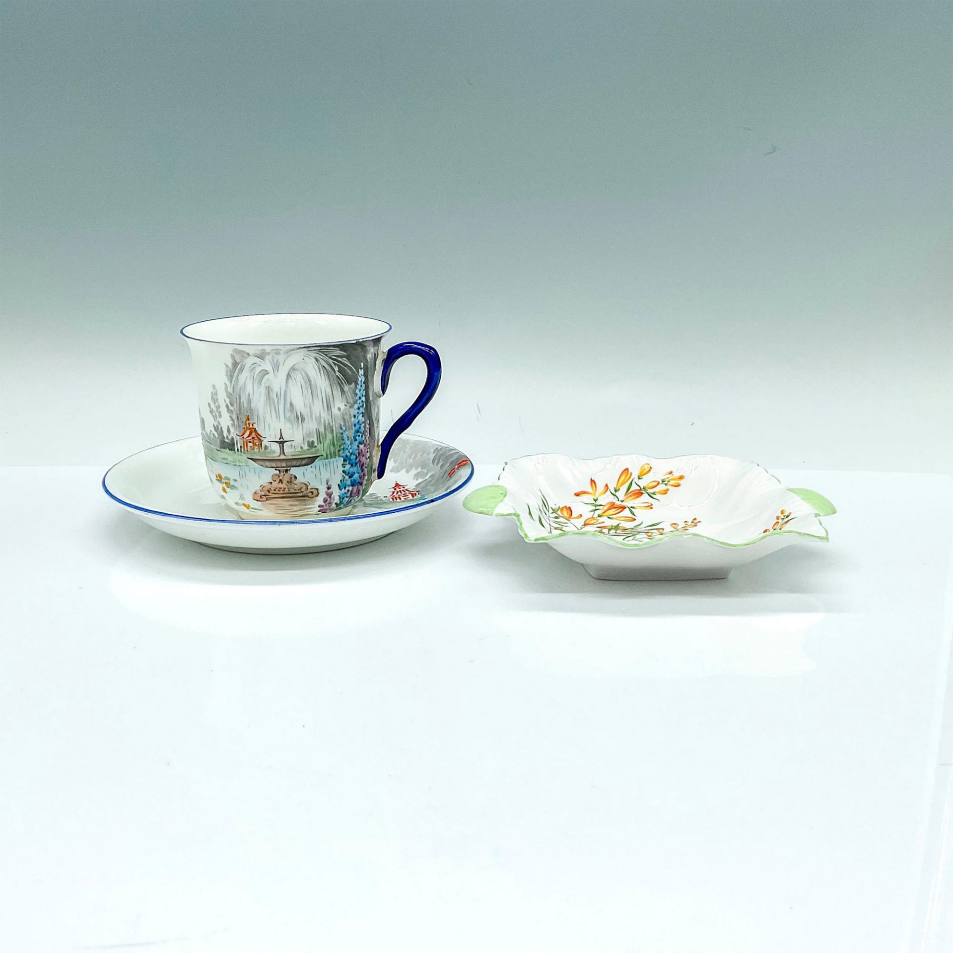 3pc Shelley Fine Bone China Teacup with Saucer + Bowl