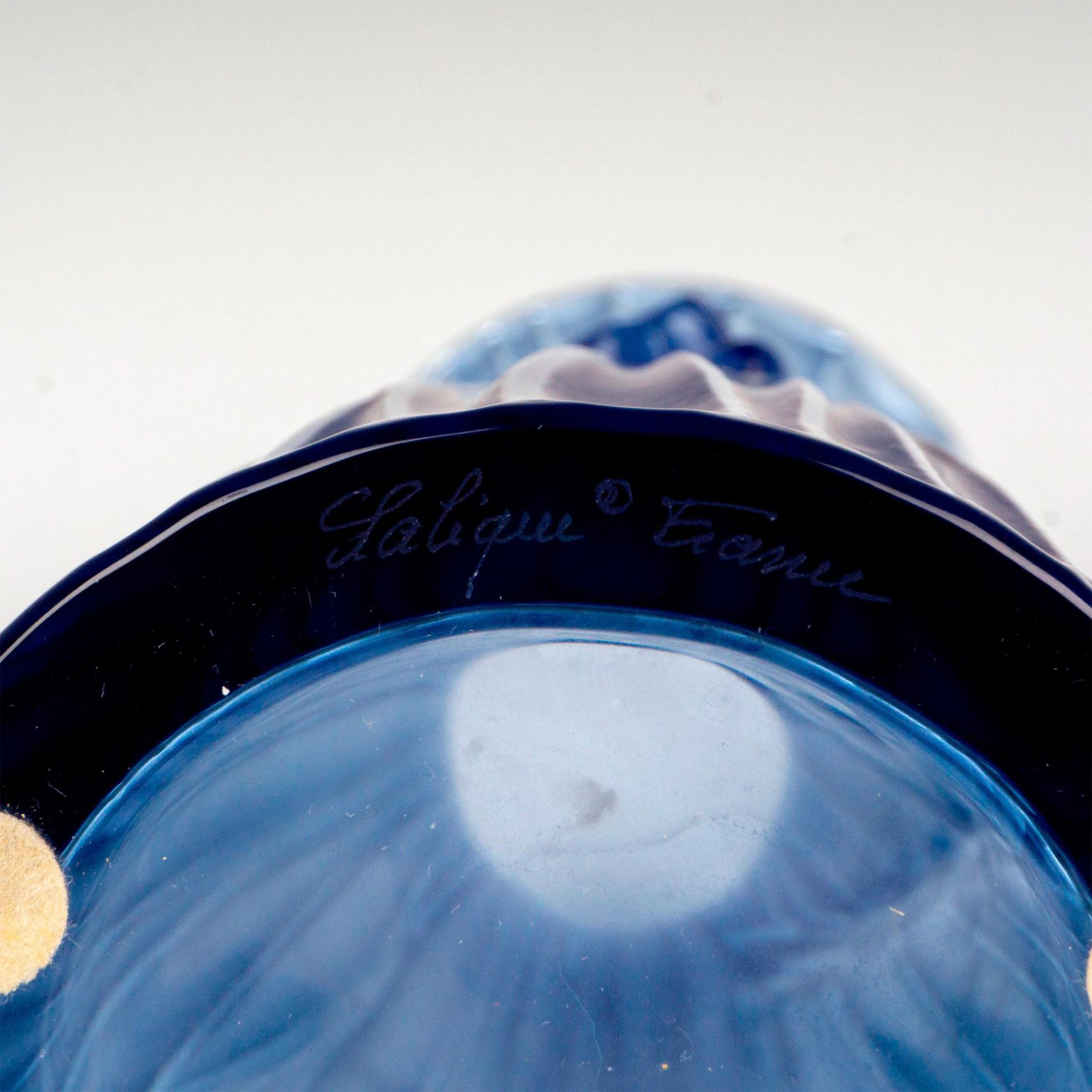 Lalique Crystal Vase, Jonquille Daffodil Blue - Bild 4 aus 4