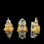 3pc Swarovski Crystal Figurines, Mosque, Cathedral, Castle