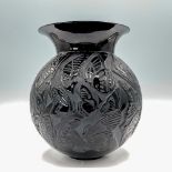 Lalique Noir Crystal Vase, Nymphale