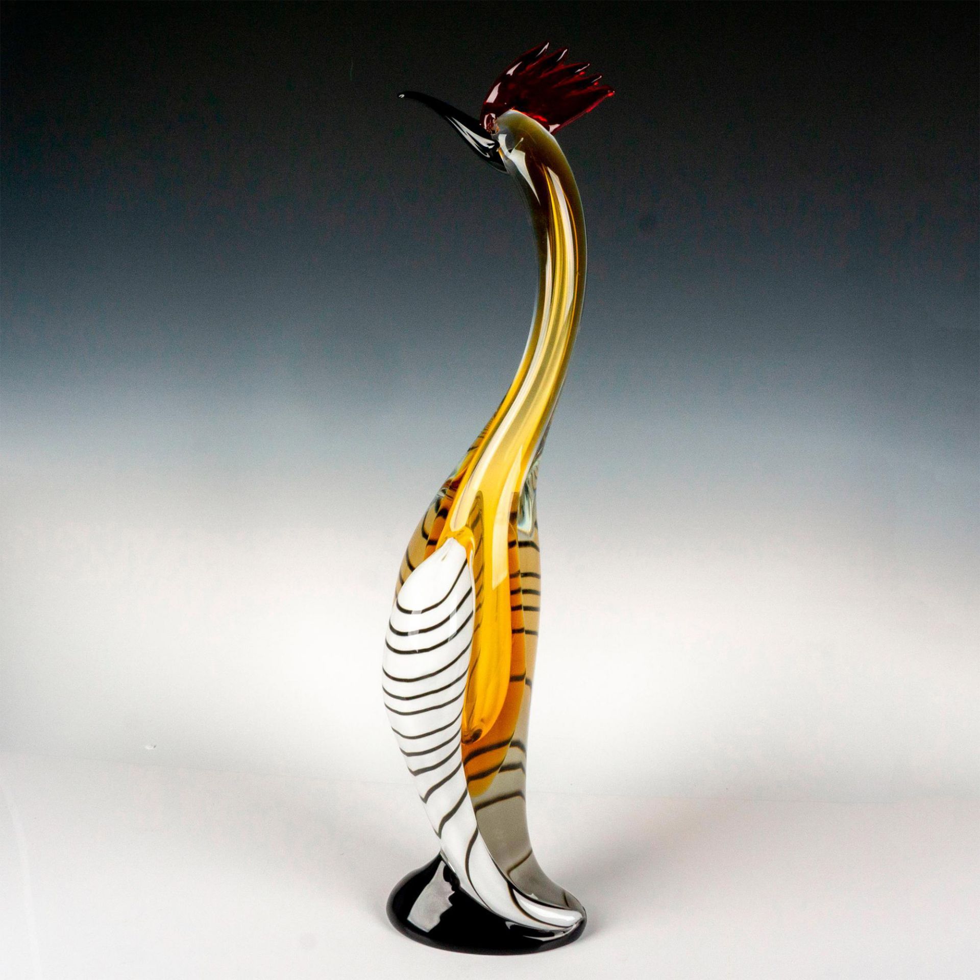 Murano Art Glass Royal Heron Sculpture - Image 4 of 4
