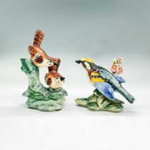 2pc Stangl Figurines, Double Wrens + Chestnut-sided Warbler