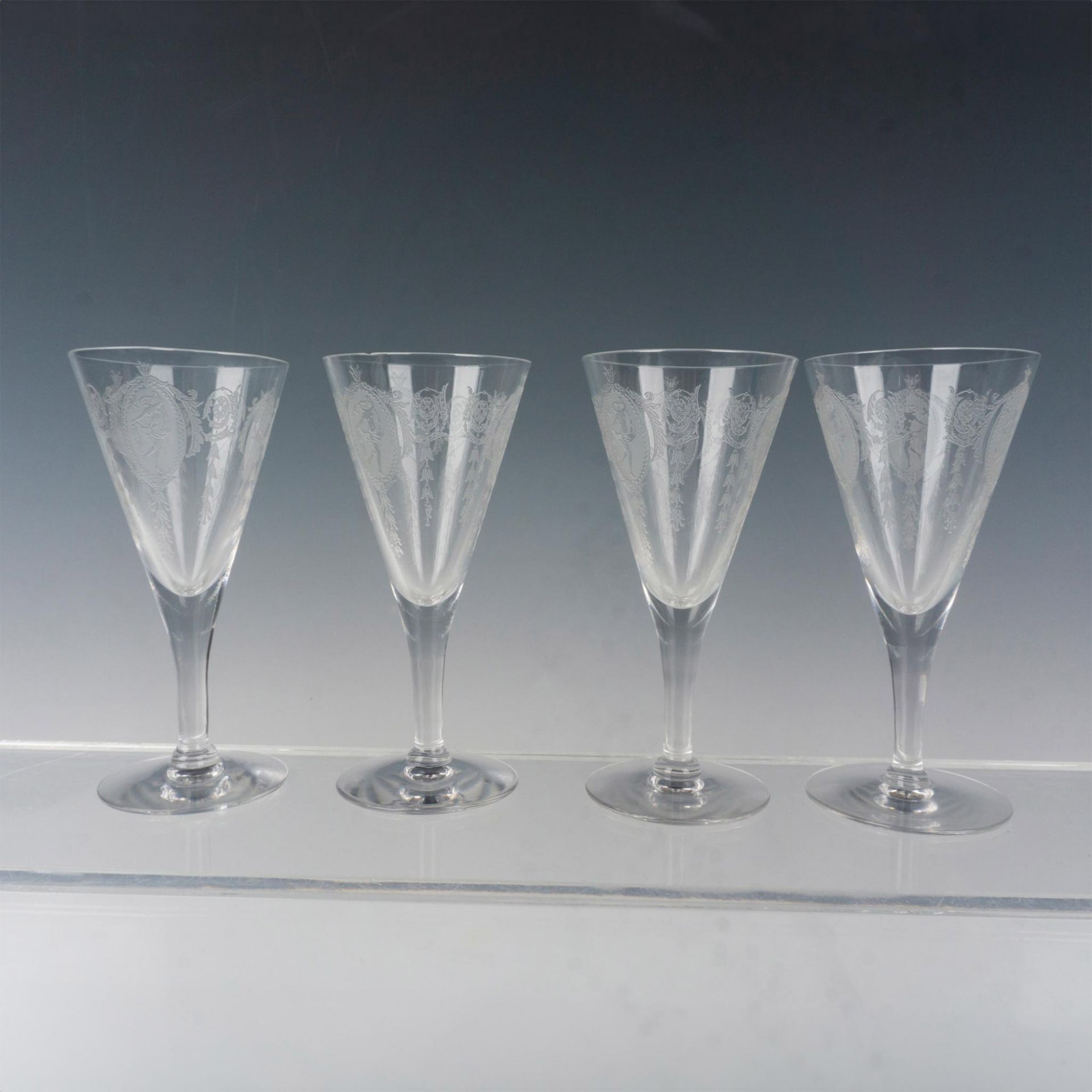 4pc Vintage Tiffin Franciscan Wine Glasses, Classic - Bild 2 aus 3