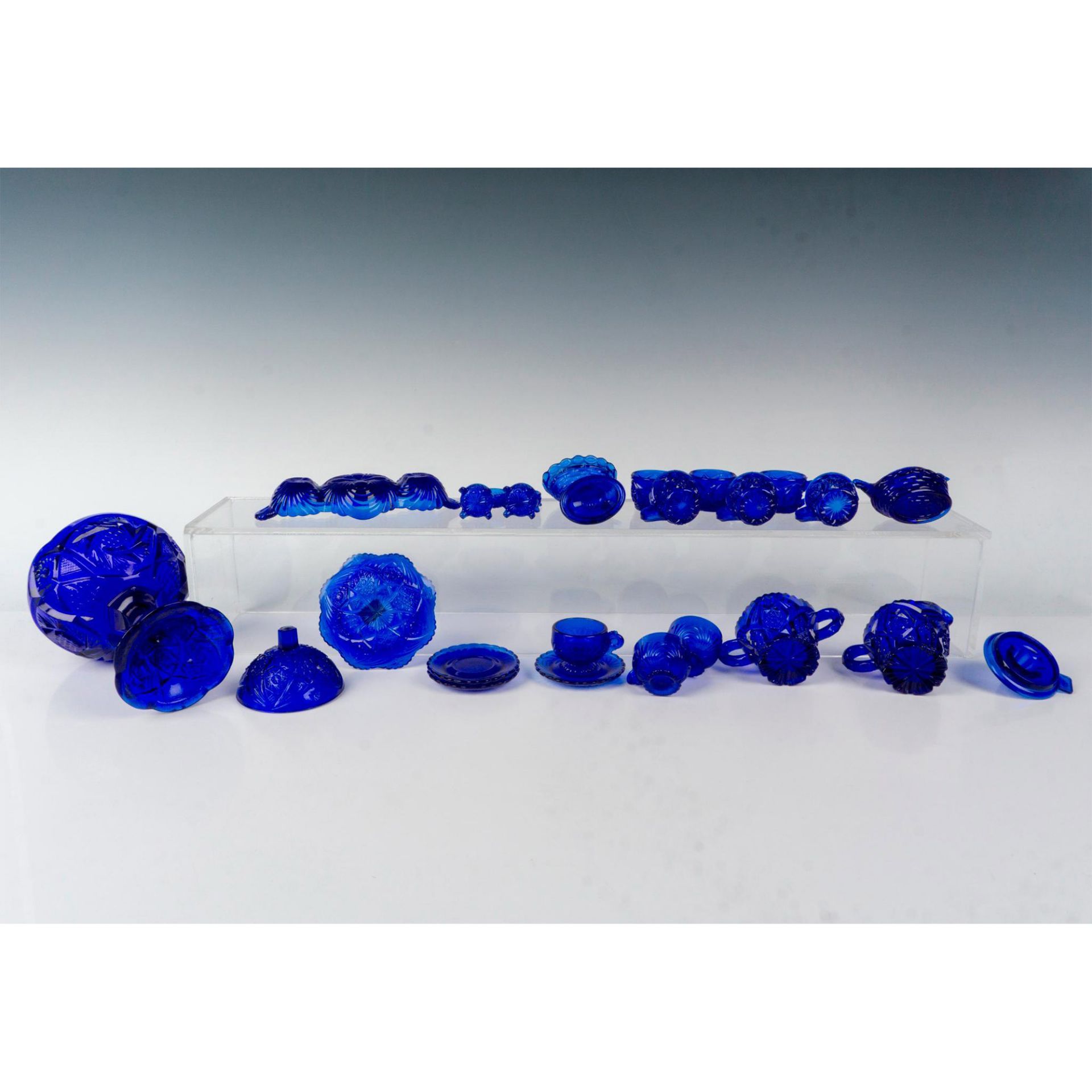 24pc Cobalt Blue Child's Glassware Grouping - Image 3 of 3