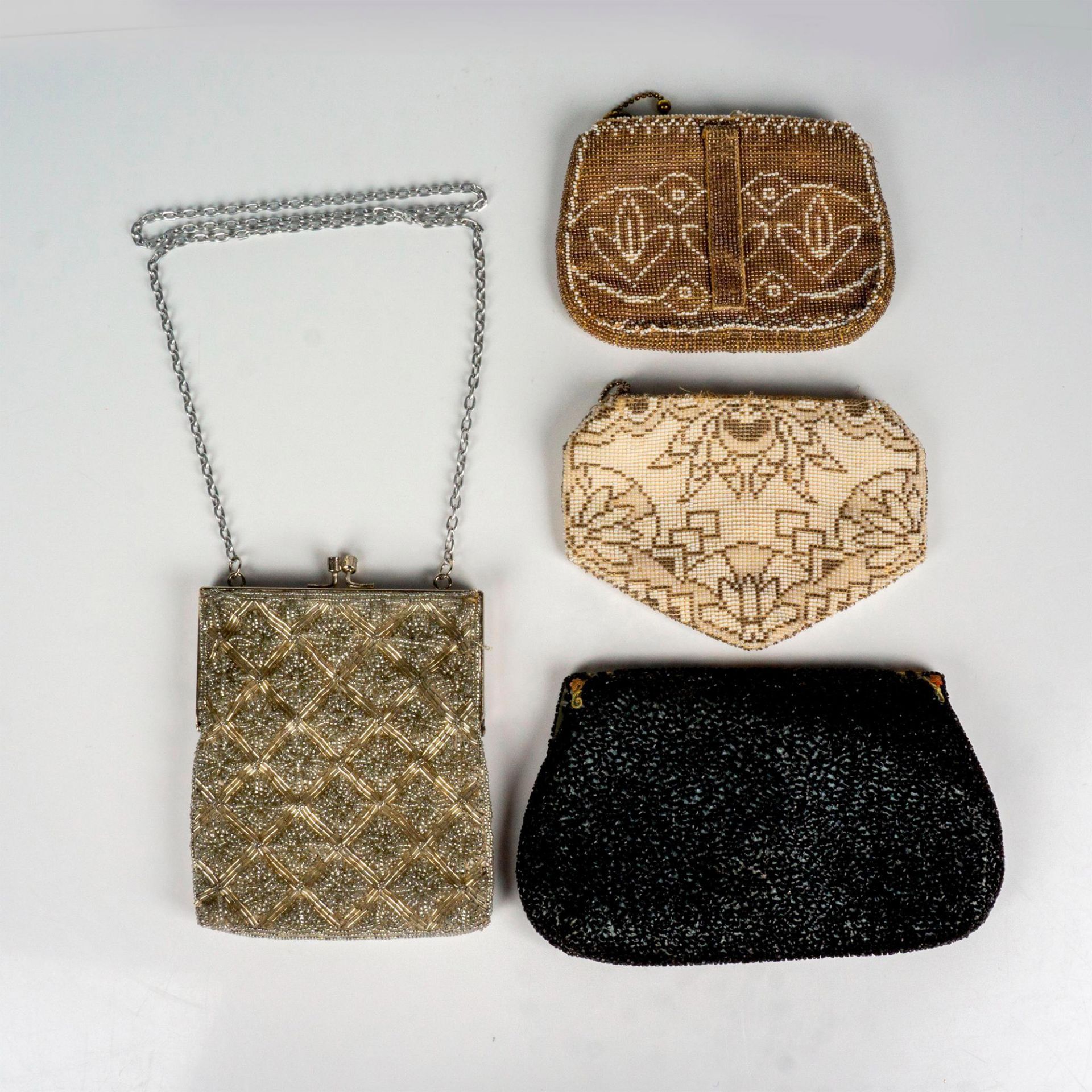 4pc Vintage Assorted Beaded Evening Purse + Clutches - Image 2 of 2