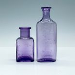 Pair of Antique Purple Glass Apothecary Bottles