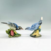 2pc Stangl Pottery Figurines, Bluebird + Blackpoll Warbler