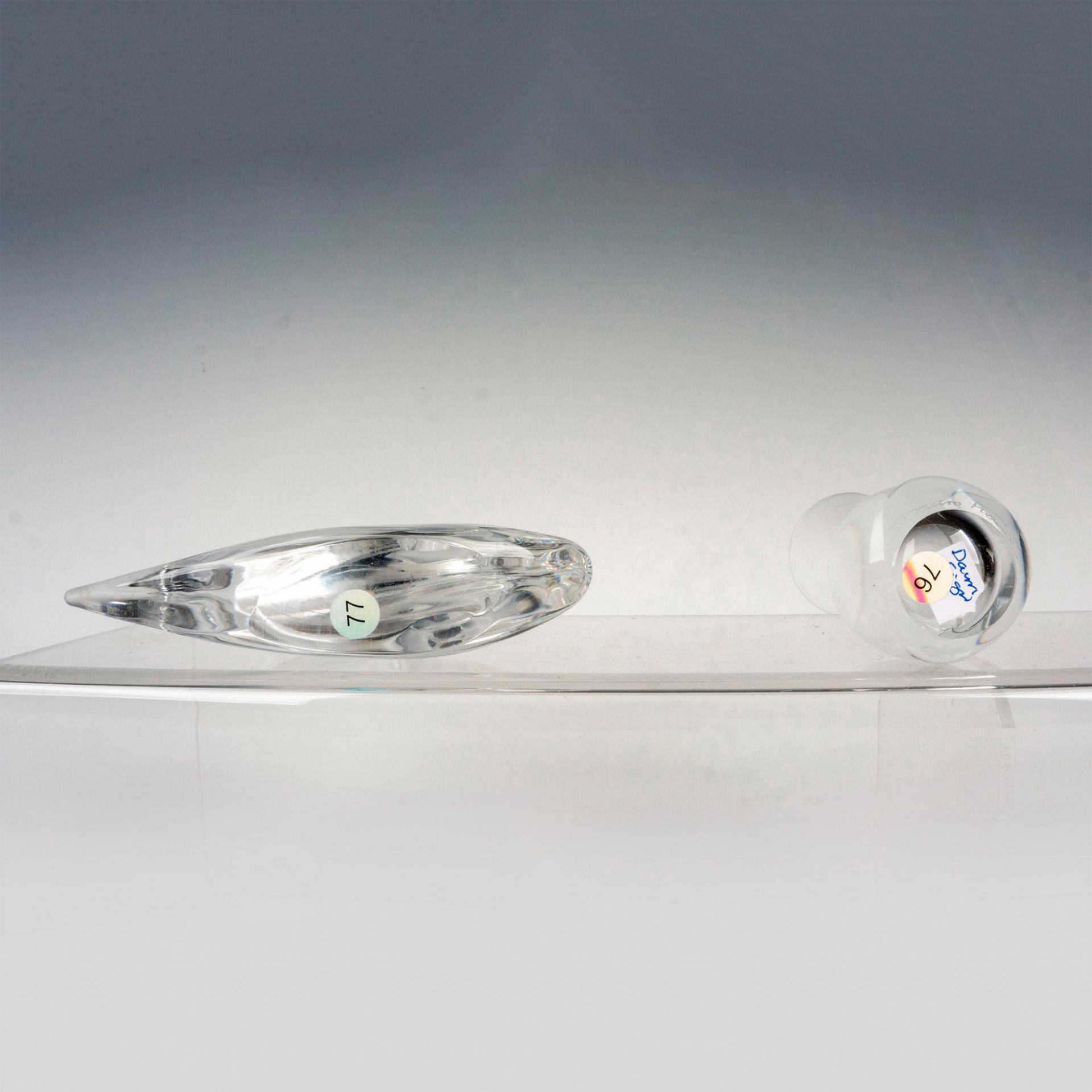 2pc Daum Crystal Paperweight + Bud Vase Angelfish - Bild 3 aus 3