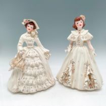 2pc Florence Ceramics Porcelain Figurines, Charmaine + Betsy