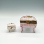 2pc Vintage Porcelain Keepsake Box + Ring Box