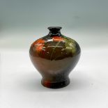 Roseville Rozane Small Brown Vase With Flowers