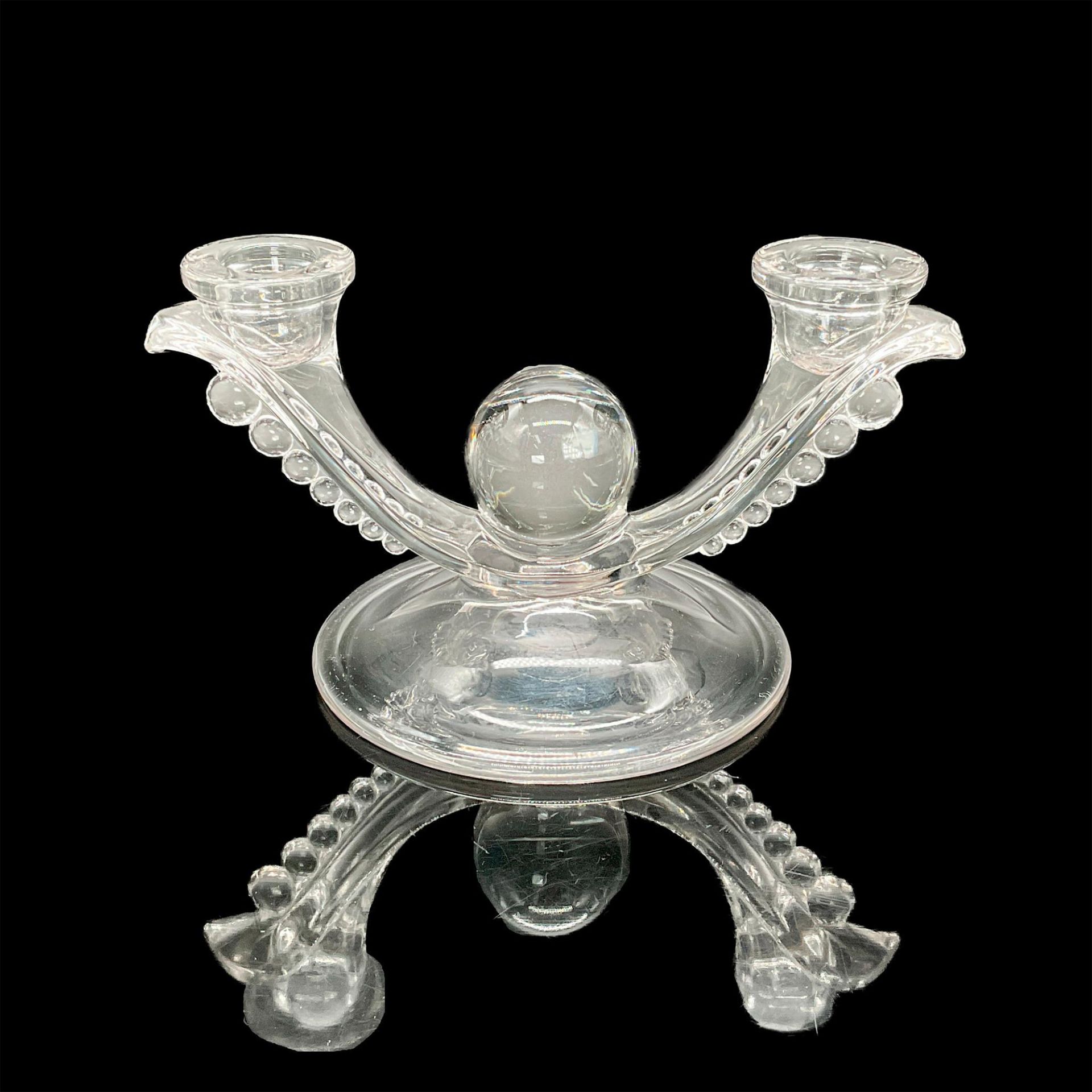 Vintage Duncan and Miller Glass Teardrop Candle Holder - Bild 2 aus 3
