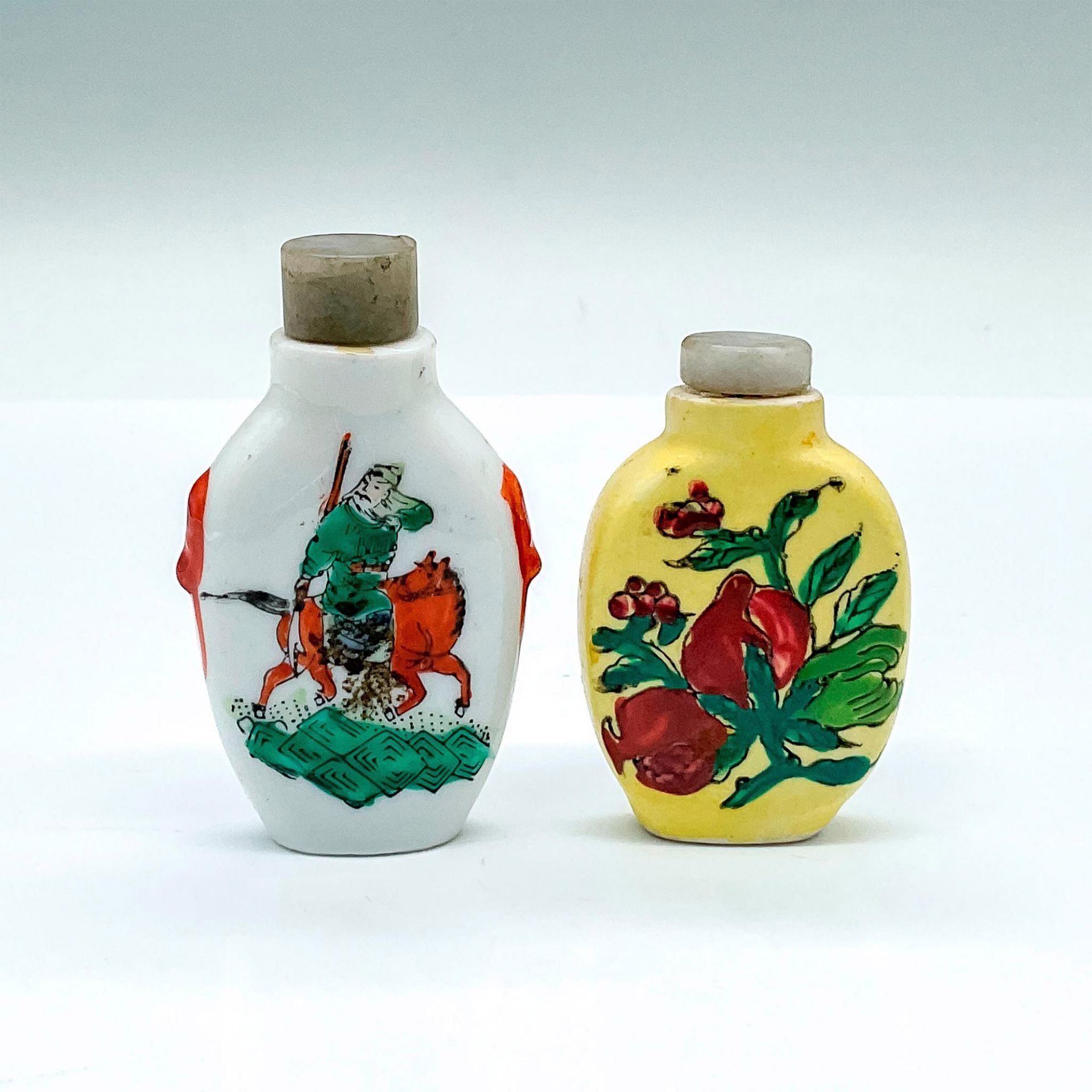 2pc Chinese Porcelain Painted Snuff Bottles - Image 2 of 3