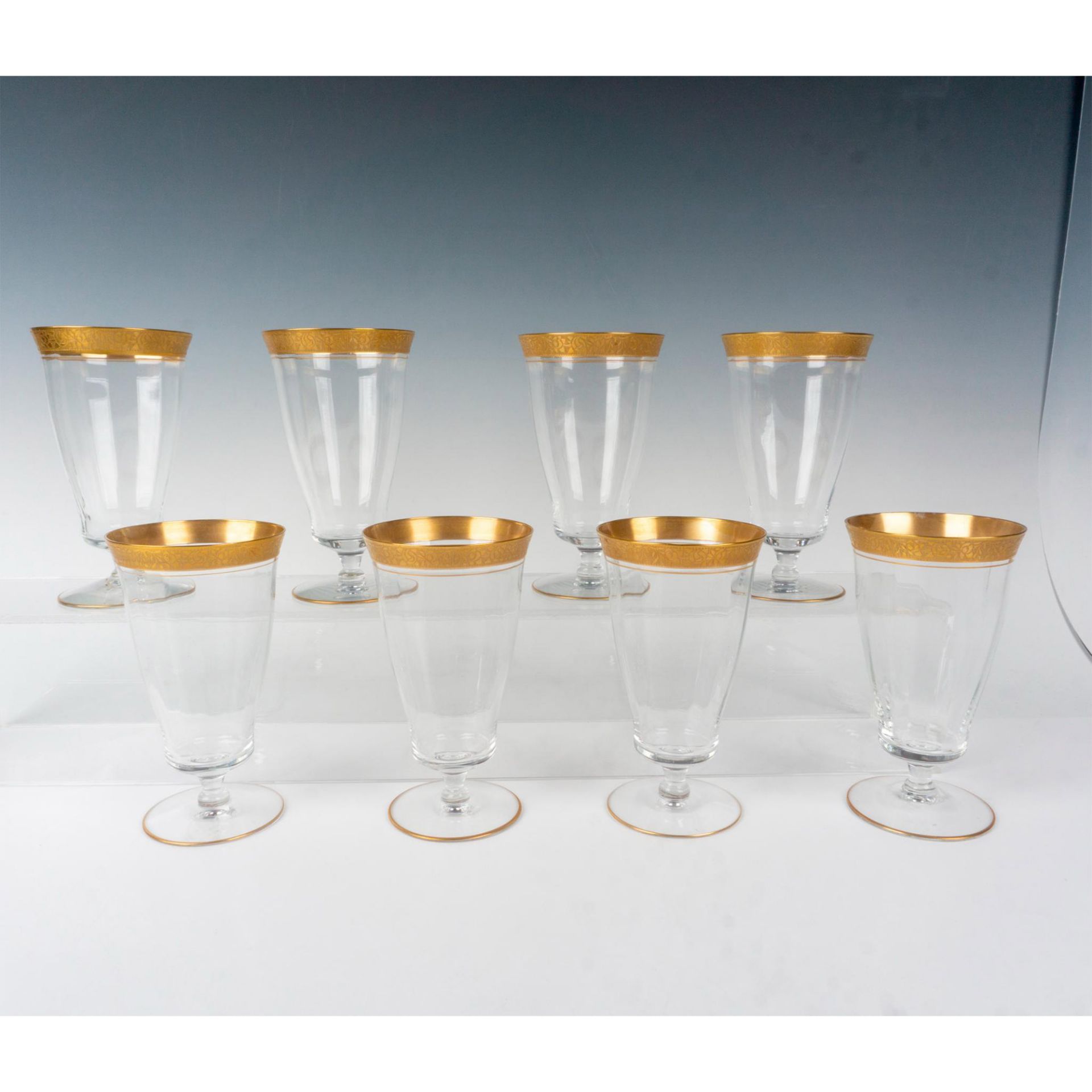8pc Rambler Rose Gold Rimmed Iced Tea Glasses - Bild 2 aus 3