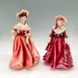 2pc Florence Ceramics Porcelain Figurines, Musette + Claudia