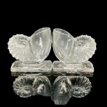 Pair of New Martinsville Glass Nautilus Vases