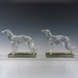 Pair of New Martinsville Glass Wolfhound Bookends