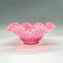 Fenton Pink Opalescent Glass Hobnail Bowl