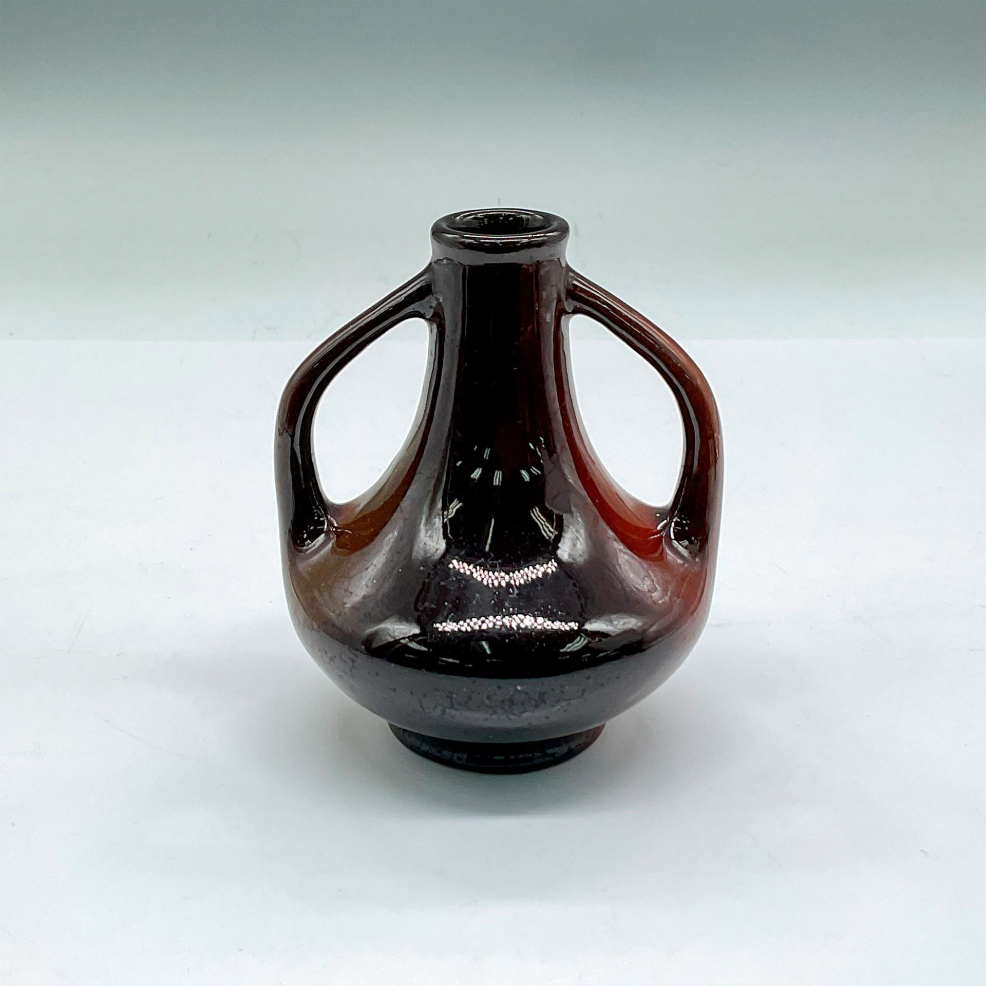 Roseville Rozane Small Brown Dual Handled Vase - Bild 2 aus 3