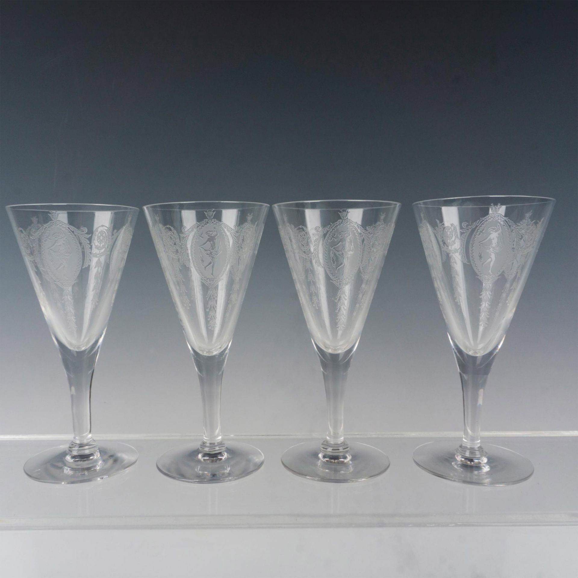 4pc Vintage Tiffin Franciscan Wine Glasses, Classic