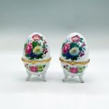 2pc Vintage Treasure Boxes, Egg Shape with Flowers