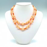 Cute Two Strand Orange Bead Necklace