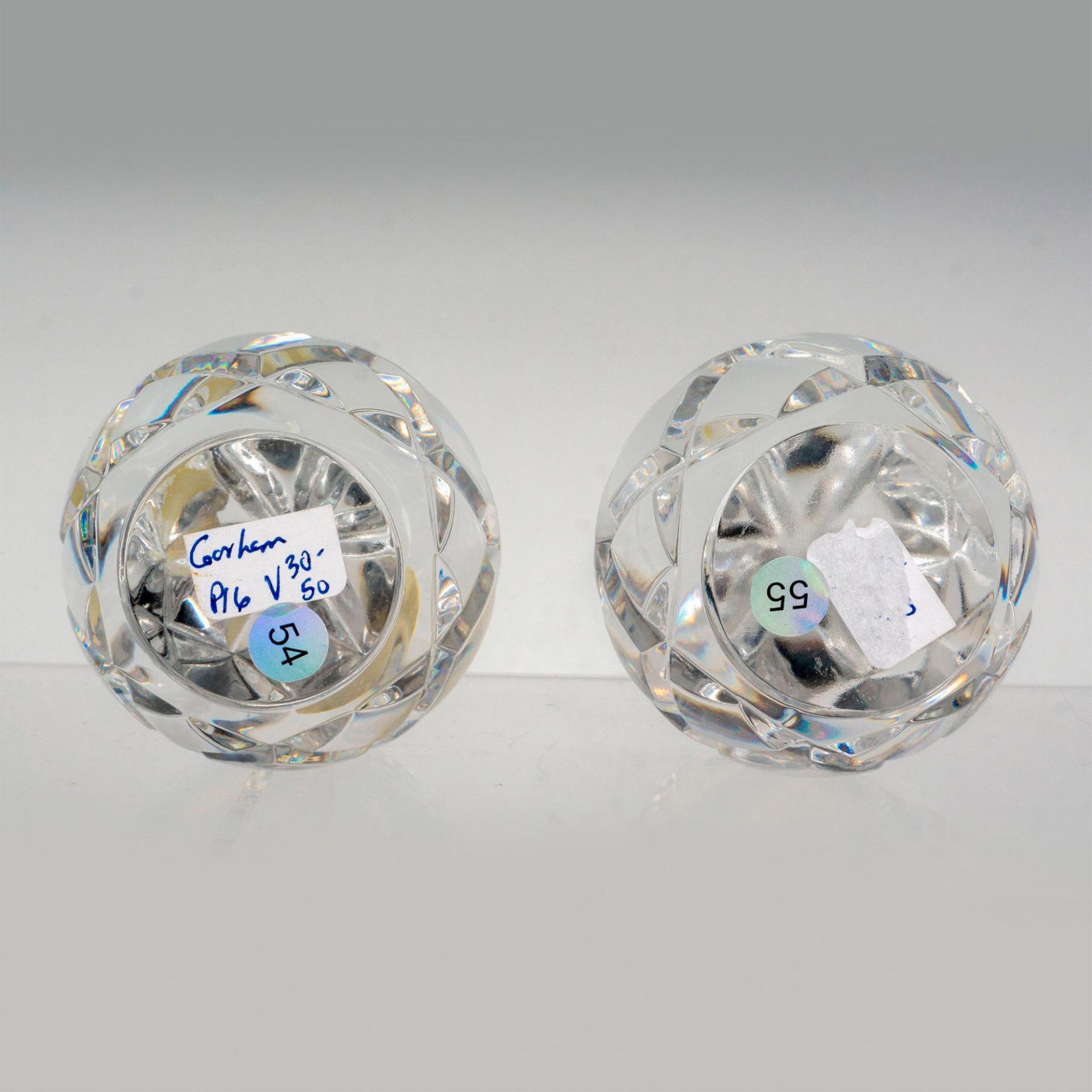 Pair of Gorham Crystal Egg Paperweights - Bild 3 aus 3