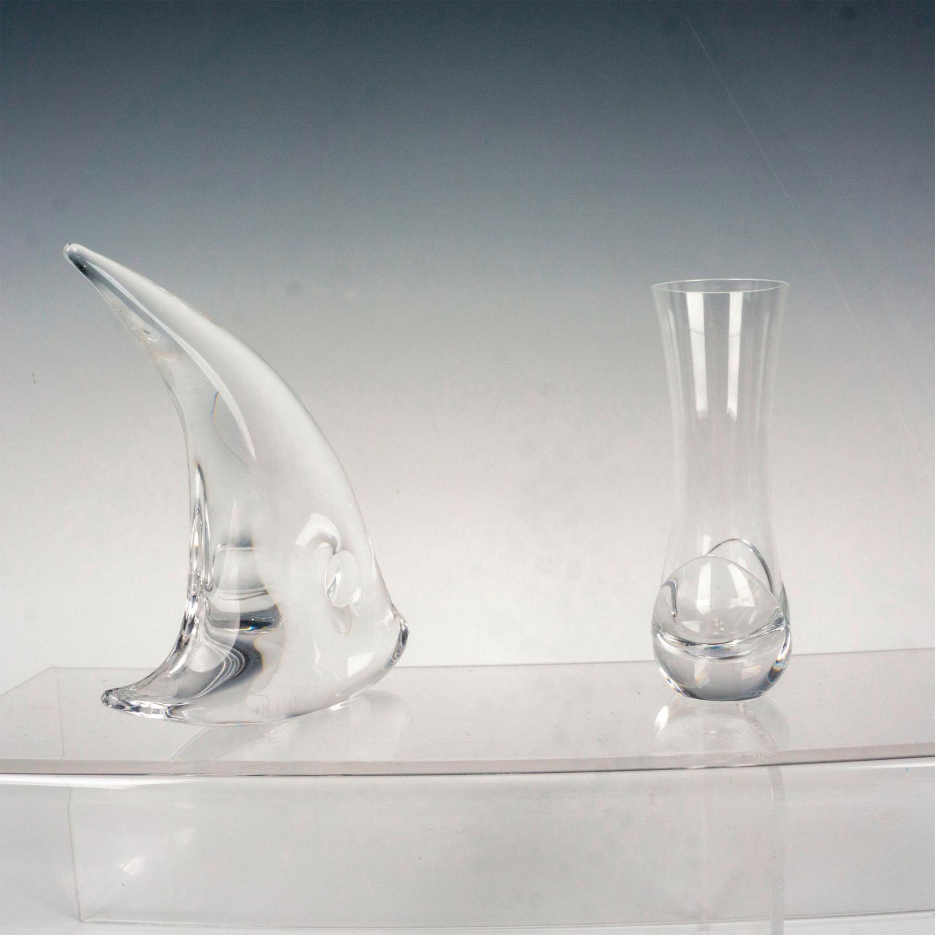 2pc Daum Crystal Paperweight + Bud Vase Angelfish - Bild 2 aus 3