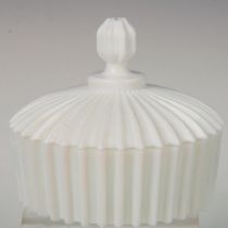 Fenton Art Deco Milk Glass Lidded Powder Box