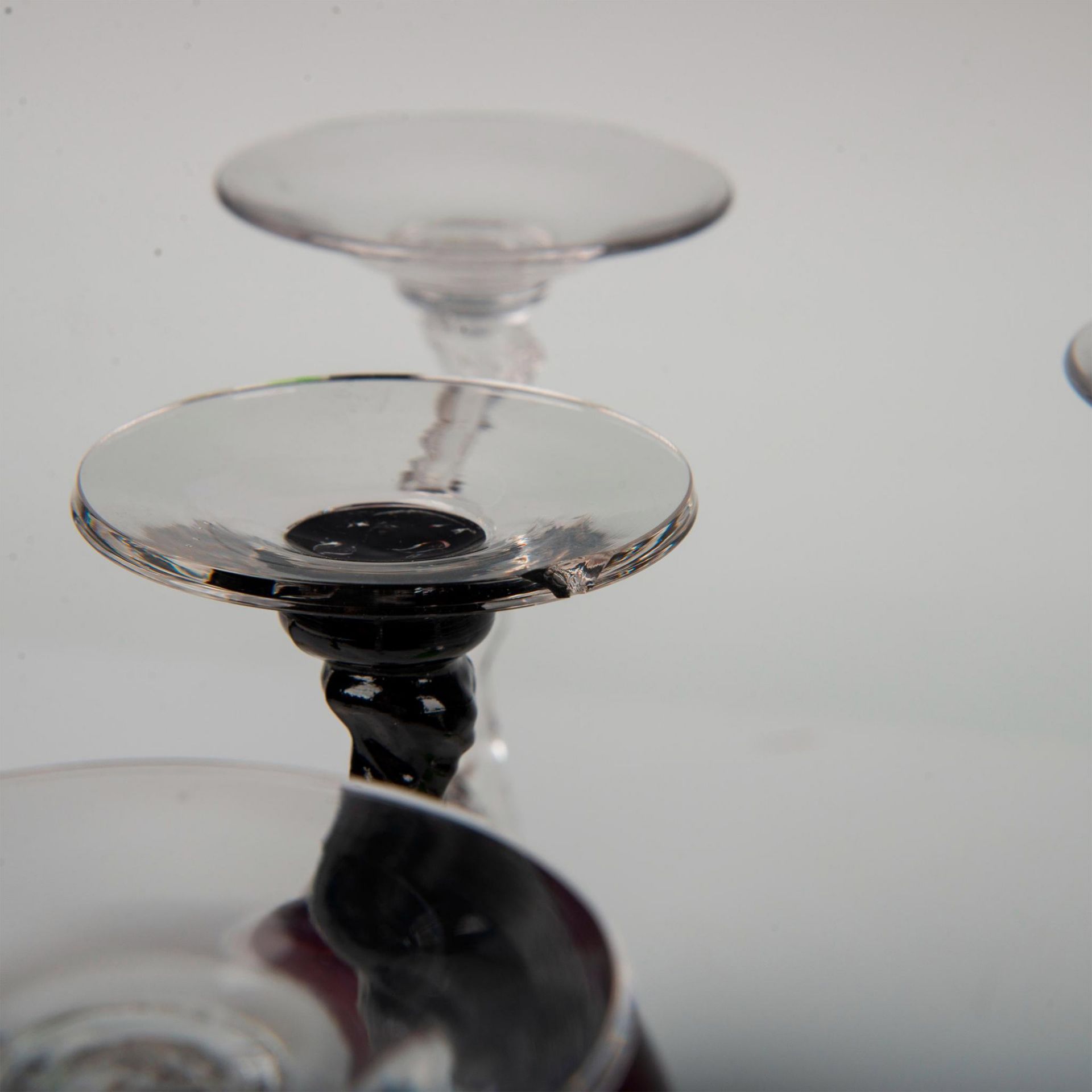 7pc Cambridge Crystal Liquor Cocktail Glasses, Nude Stem - Image 3 of 5