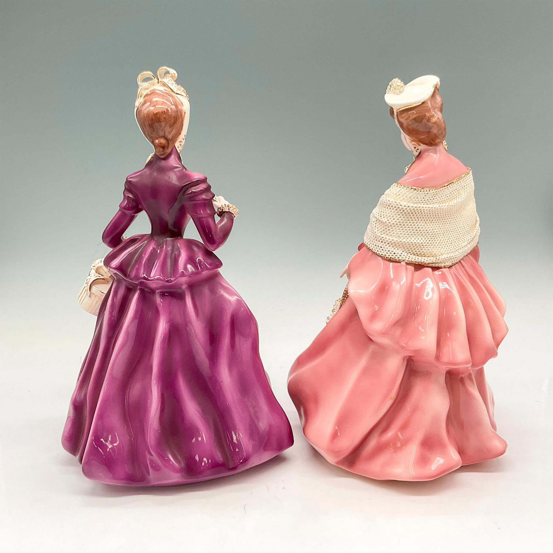 2pc Florence Ceramics Porcelain Figurines, Yvonne + Camille - Image 2 of 3