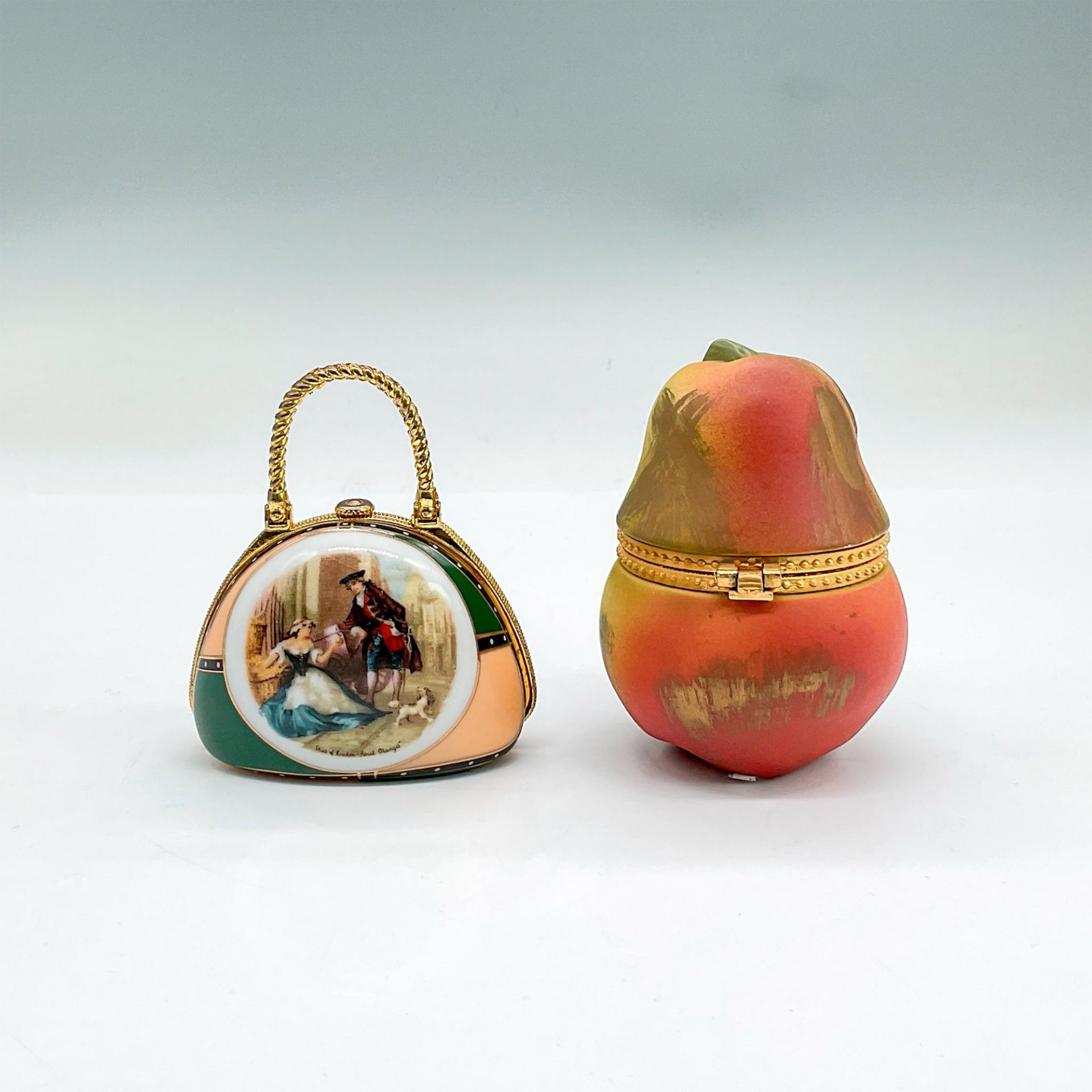 2pc Vintage Treasure Boxes, Pear and Handbag Shapes - Bild 2 aus 4