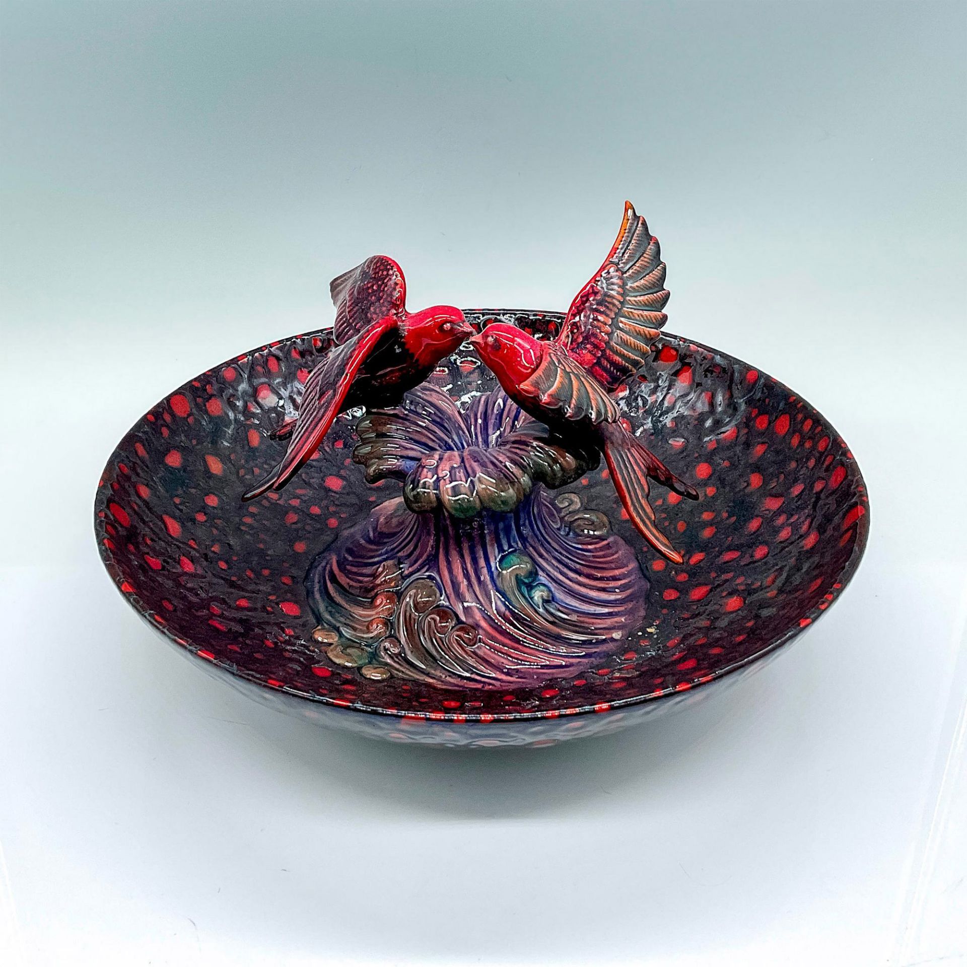 Rare Royal Doulton Flambe, Beijing Bird Bowl BA41 - Image 2 of 3