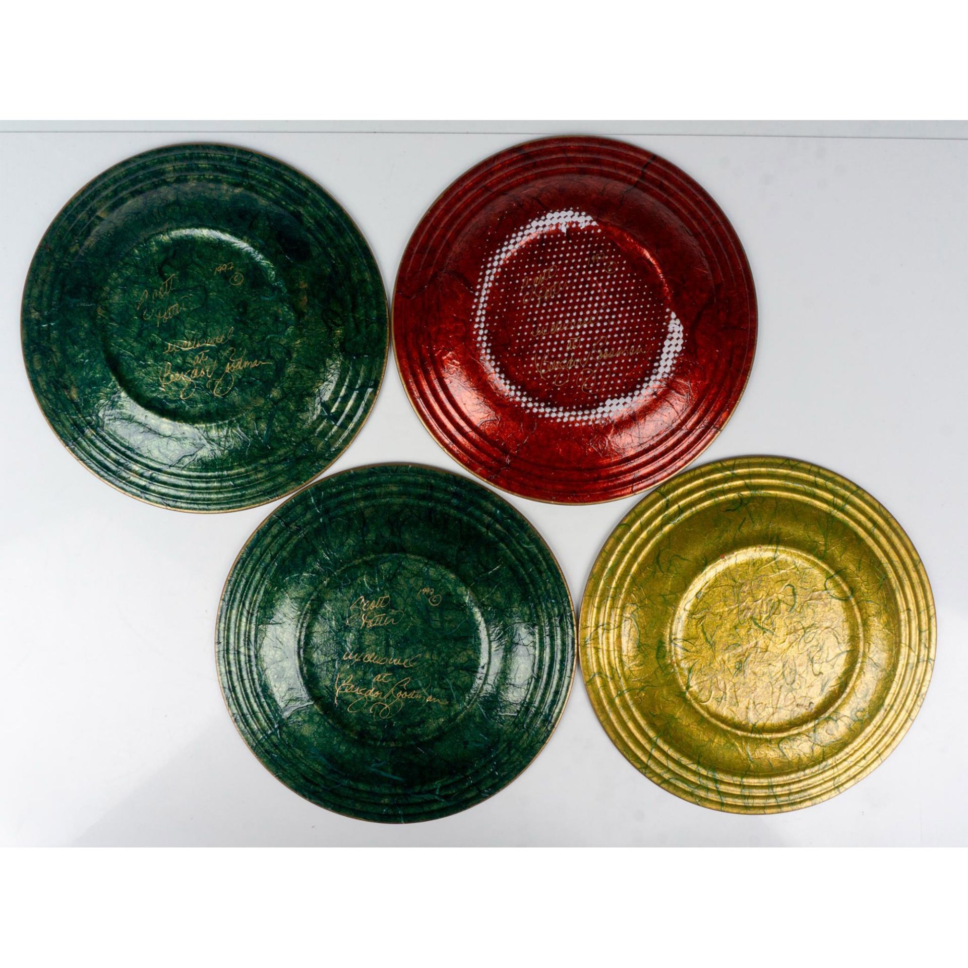 12pc Bergdorf Goodman Scott Potter Glass Collectors Plates - Image 7 of 7