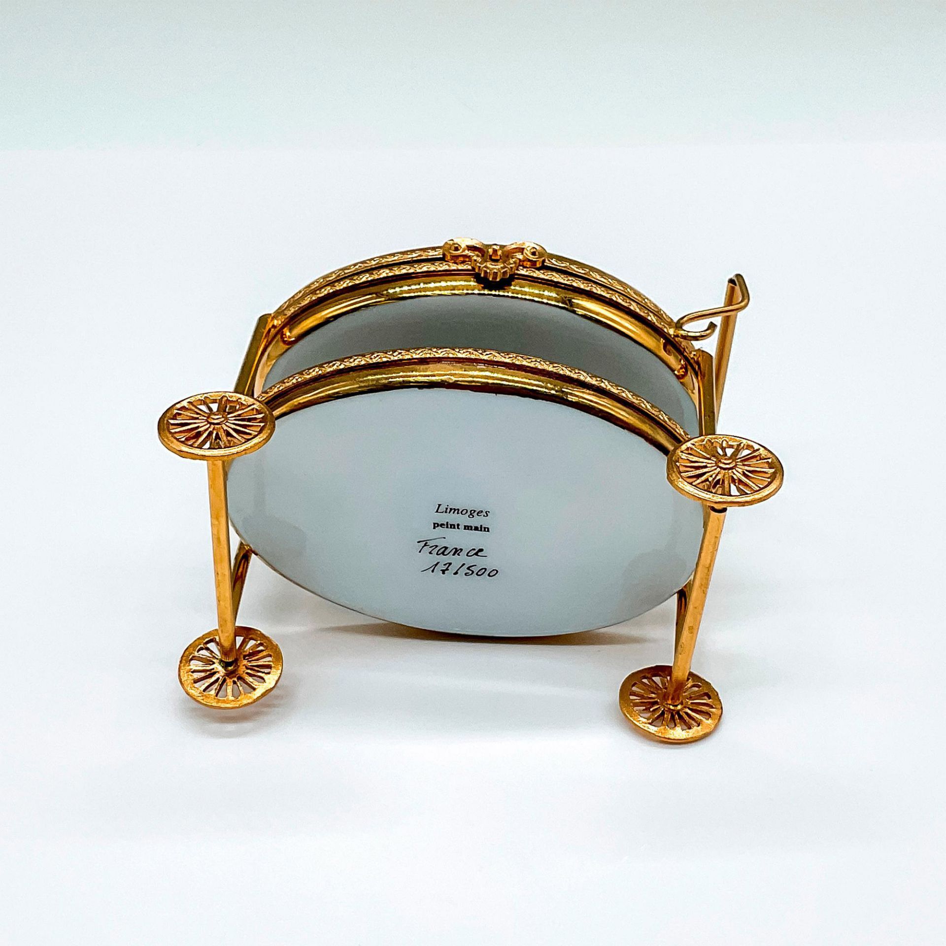 Limoges France Porcelain Service Cart Trinket Box - Bild 4 aus 4