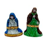 Pair of Vintage Limoges SE Porcelain Mary and Joseph Boxes