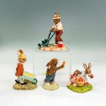4pc Royal Doulton Bunnykins Figurines, Garden Time