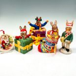 5pc Royal Doulton Bunnykins Christmas Figurines + Ornament