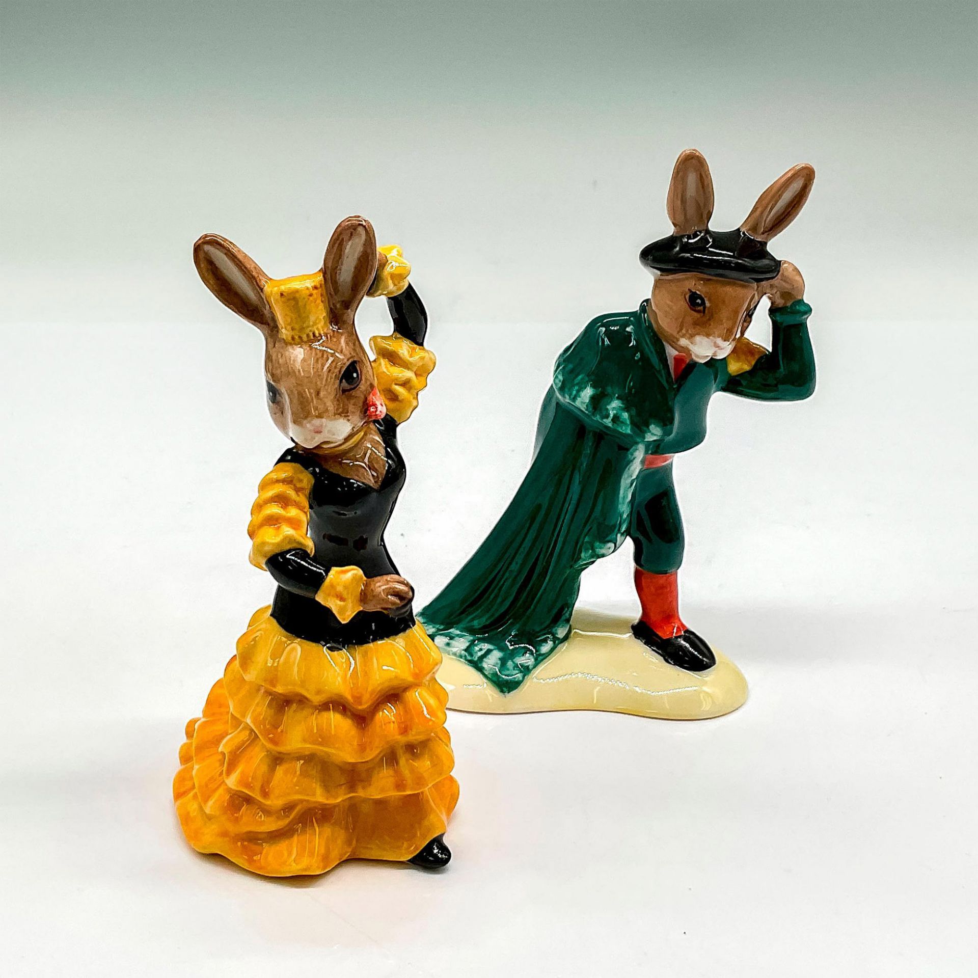 2pc Royal Doulton Bunnykins Porcelain Figurine, Flamenco duo